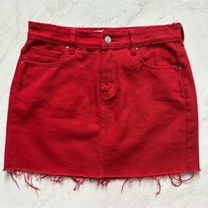 PacSun Red Denim Mini Skirt